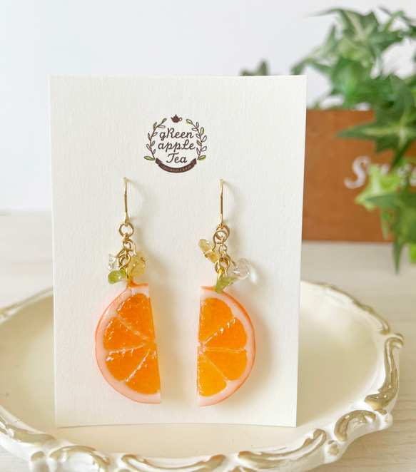 三日月オレンジのピアス＆イヤリング / フェイクスイーツ ピアス
