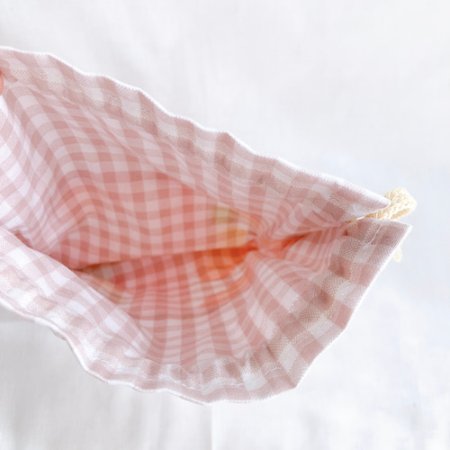 送料無料】選べる♡マチ無し巾着袋 コップ袋 縄跳び袋 裏地付き