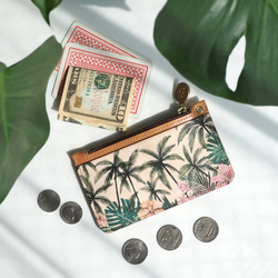 超薄碎片盒（熱帶棕櫚）卡片零錢通行證盒迷你錢包 第3張的照片