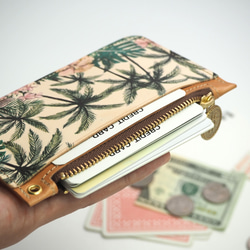 スリム フラグメントケース（トロピカル パーム）カード コイン パス ケース ミニ財布 5枚目の画像