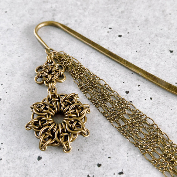 アンティーク文具 栞】アンティーク風チェインメイルブックマーカー CBM-03 しおり