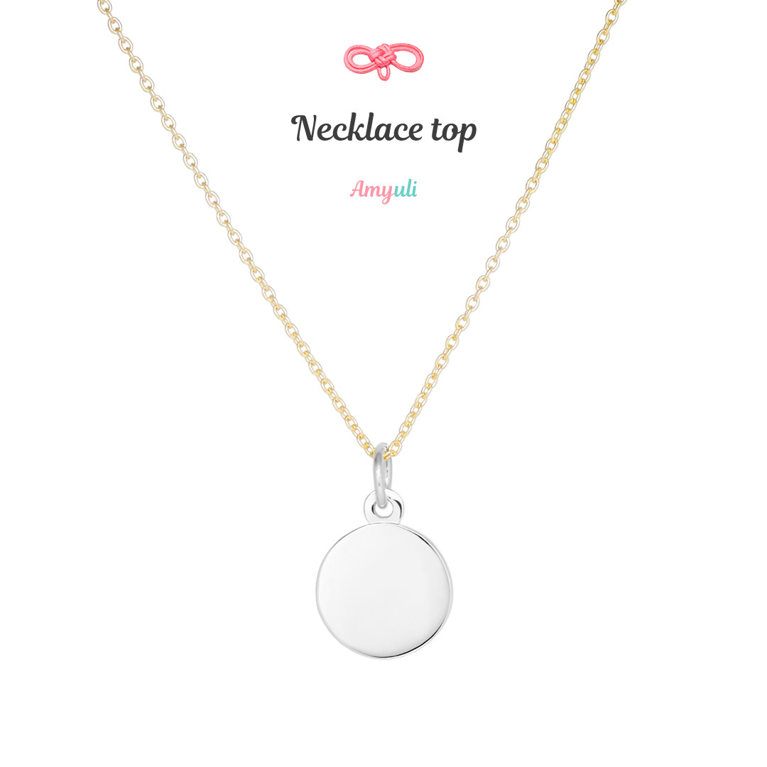 【ネックレストップ】ラウンド（M）｜Pt950・K18《送料無料》