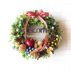 Re!ローズヒップのリース　10272 クリスマスリース】 ローズヒップとコットンのリース リース