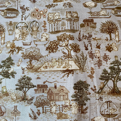 ハーフカットサイズ！『ユキエモン yukiemon キャットガーデン綿麻  