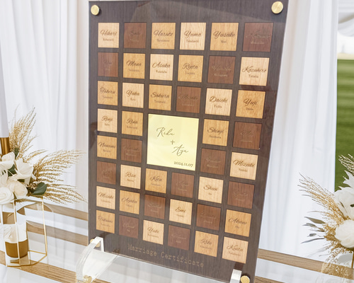 結婚証明書 ゲスト参加型 木製 ウェルカムボード lovers 通販 16318707