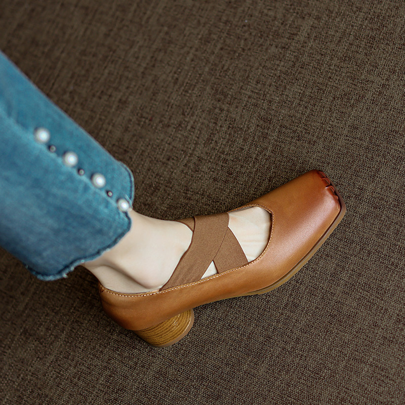 2025春夏新色 パンプス バンド 靴スト 靴脱げ防止 甲高 幅広 外反母趾 究極のプレーン ヒール 30代 40代