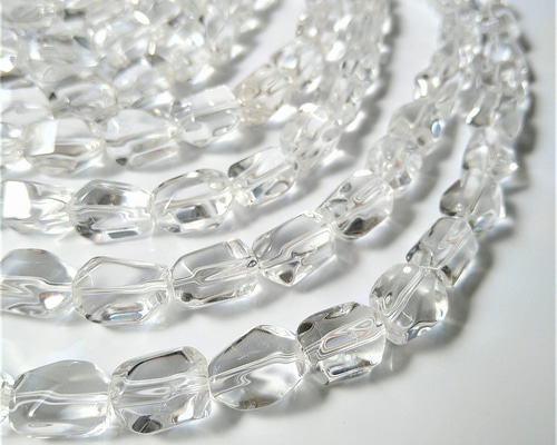 15mm タンブル ヒマラヤ水晶 穴あきビーズ 2個 天然石 タンブル