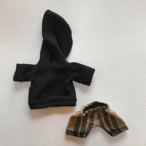 Kelly様用/すのチルぬい服 [チェック]4点セット双子コーデ(黒・青) ˏˋ すのチル用 ˎˊ˗ 淡色チェック らてカラー4点セット 1着