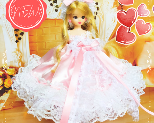 リカちゃん服ハンドメイド♡サンドレス リカちゃん ドレス ハンドメイド服 ドール服 人形服 ドール