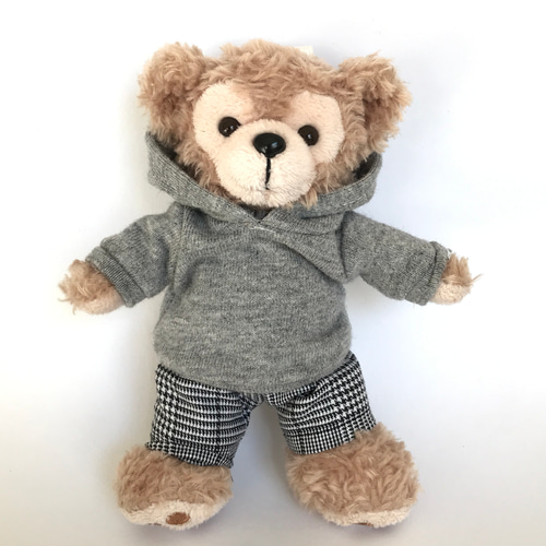 14cmぬいば用【ダッフィーぬいば服2点セット☆ハンドメイド】杢グレー 