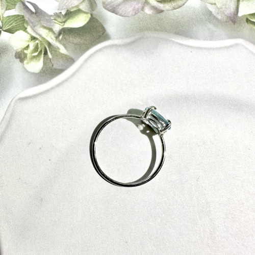 silver925 ブルージルコン リング 10号 8×6mm 指輪・リング