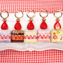 ショートケーキなキーリング（牛革製） 8枚目の画像