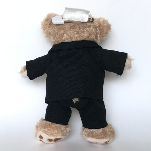 ダッフィー ぬいぐるみバッチ ジャケット、パンツ　シャツセット 14cmぬいば用【ダッフィーぬいば服3点☆コーデセット】ブラック