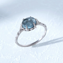 天然石　アクセサリーリング　フローライトインクォーツ　S925 高品質 フローライト インクォーツ シルバーリング‖ANAM gems（アナム