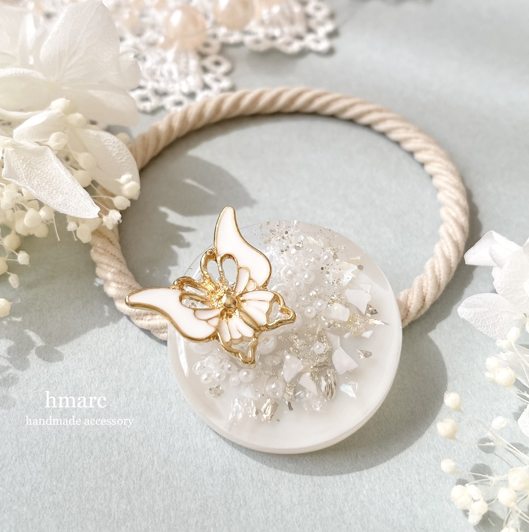 パリ旅行 テディベアラウンドレジンヘアゴム