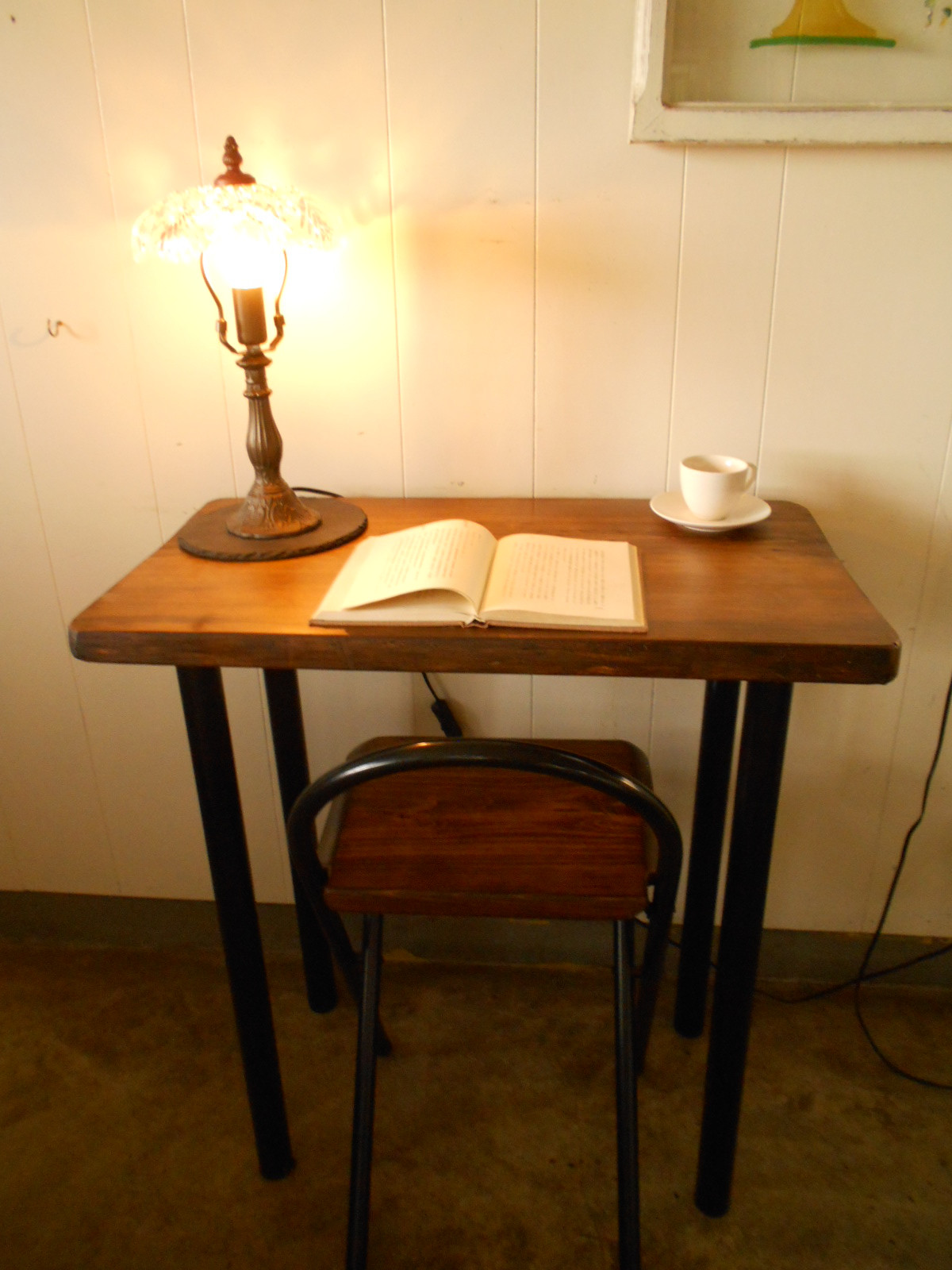 ひのきアイアンテーブル・イスセット07-28