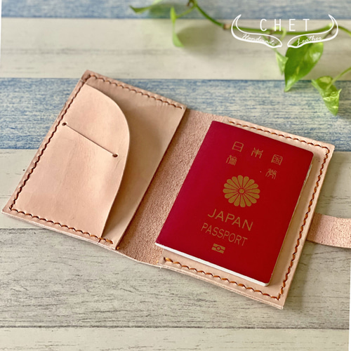 レザーパスポートケース・ヌメ革・イニシャル刻印無料 その他ケース