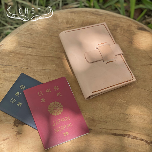 レザーパスポートケース・ヌメ革・イニシャル刻印無料 その他ケース