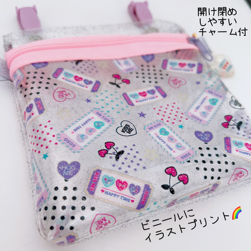 016）ビニール移動ポケット チェリー チケット ピンク ゆめかわ