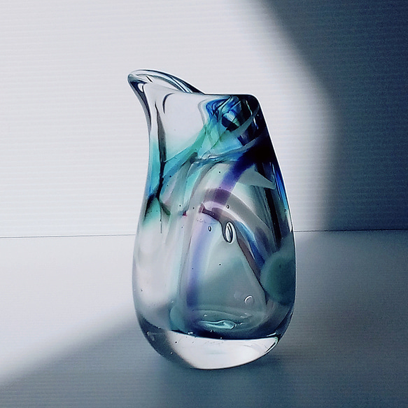 ひっぱり / 吹きガラス / 花瓶 2枚目の画像