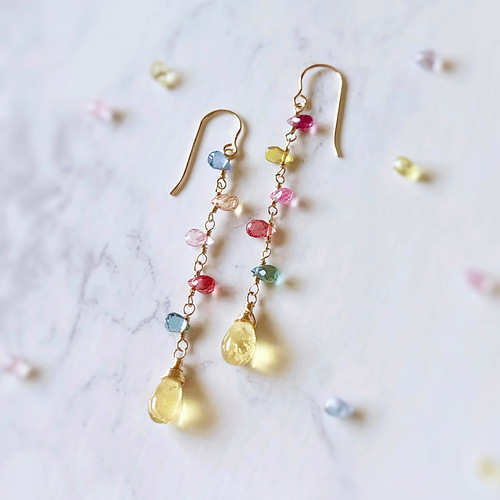 14kgfキャンディカラーロングピアス/イヤリング 14kgfキャンディカラーロングピアス/イヤリング