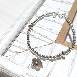 ❁Silver flower＆bubbles bracelet all silver925❁ 3枚目の画像