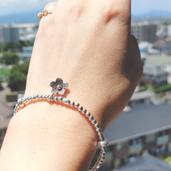 ❁Silver flower＆bubbles bracelet all silver925❁ 6枚目の画像