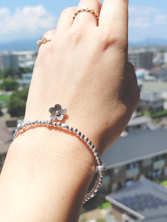 ❁Silver flower＆bubbles bracelet all silver925❁ 6枚目の画像