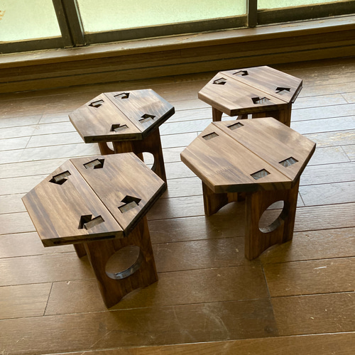 小ちゃいヘキサテーブル「ヘキちゃ」 ローテーブル・リビングテーブル