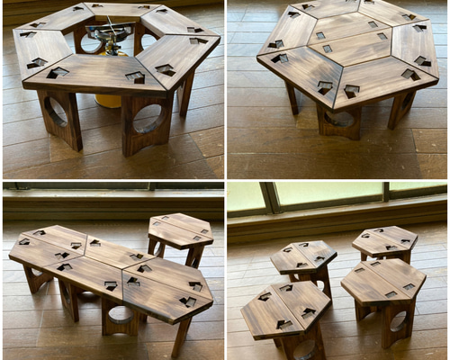 小ちゃいヘキサテーブル「ヘキちゃ」 ローテーブル・リビングテーブル