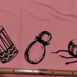 パウスカート(切替)丈75㎝/4.3ヤード(ピンク＆ブラウン系)パフ柄 3枚目の画像