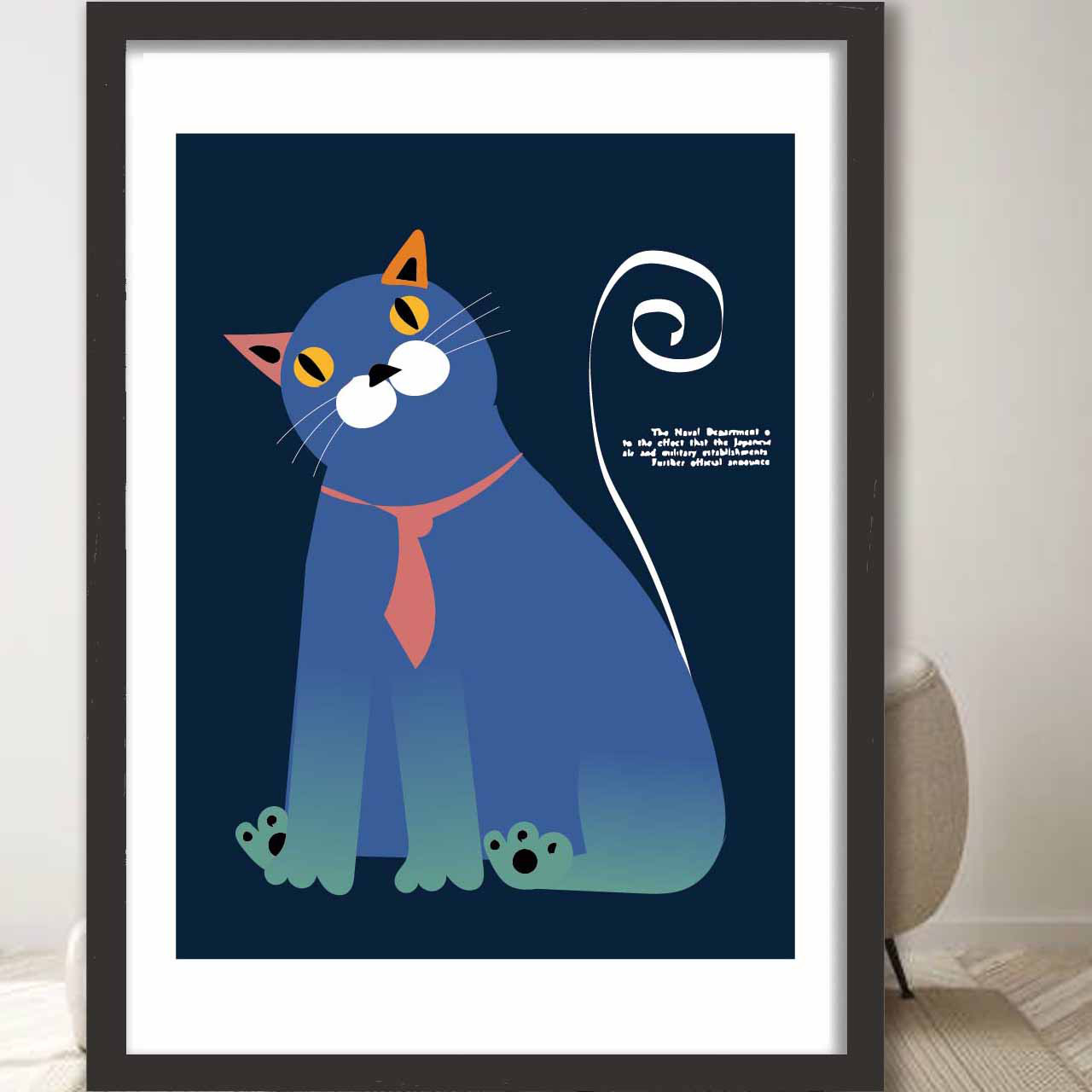Modern Cat  イラスト　ポスター　A4 A3 A2 A1　アートポスター　（アート/sei　新着順）1697