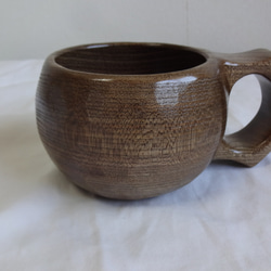 　神代ニレで作った一木彫りコーヒーカップ　 3枚目の画像