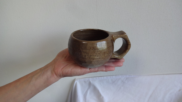 深代榆木雕刻咖啡杯 第1張的照片