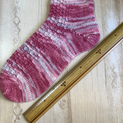オパール毛糸の靴下　手編み　コットン　#6 3枚目の画像