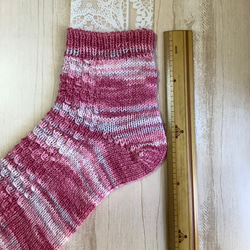 オパール毛糸の靴下　手編み　コットン　#6 4枚目の画像