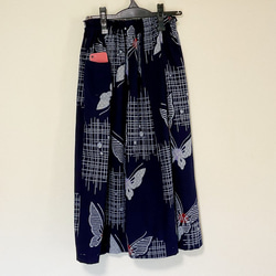 浴衣リメイク Ｑ パッチワーク ギャザースカート コットン 浴衣 