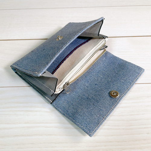 岡山デニム 倉敷帆布 コンパクト財布 ミニ財布 ファスナー付き 畳べり