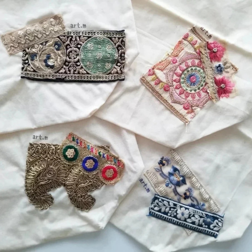 Bag like an accessory…brick colored line】 巾着バッグ art.m 通販