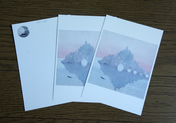 「古ノ孤城」ポストカード3枚セット　原画:木版画　 2枚目の画像