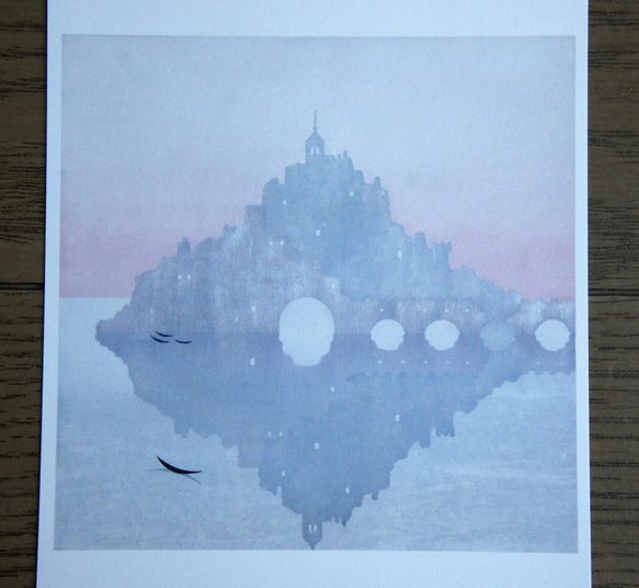 「古ノ孤城」ポストカード3枚セット　原画:木版画　 4枚目の画像