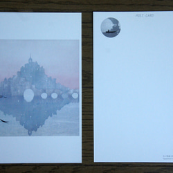 「古ノ孤城」ポストカード3枚セット　原画:木版画　 3枚目の画像