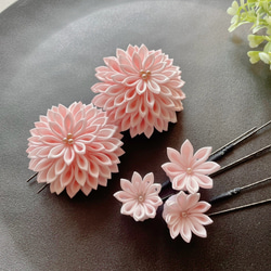 天然石☆お花ビーズ3連＊タッセル＊かんざし