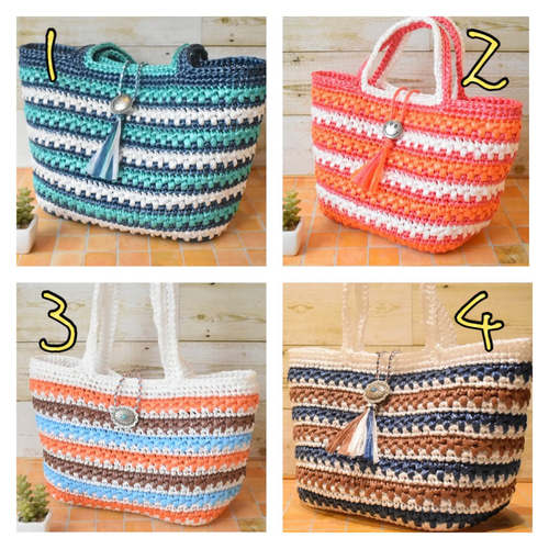 スズランテープバック7個 How to crochet a glitter tote bag of vinyl tape - YouTube