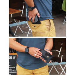 【送料無料】コンチョ付き 薄型 ミニ財布 ／ イタリアンレザー・ベルギーレザー×栃木レザー 11枚目の画像