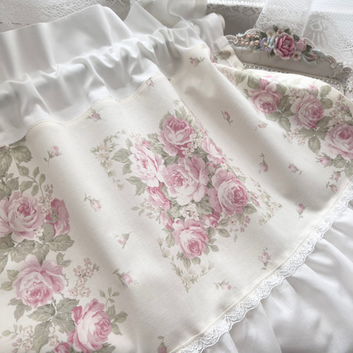 バラのブーケ フリルカフェカーテン カーテン EMI's Garden〜エミズ