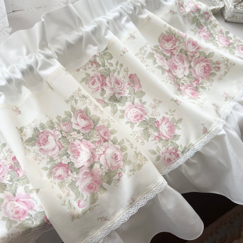 バラのブーケ フリルカフェカーテン カーテン EMI's Garden〜エミズ