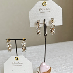 青い薔薇とパールのピアスorイヤリング ロザフィ イヤリング