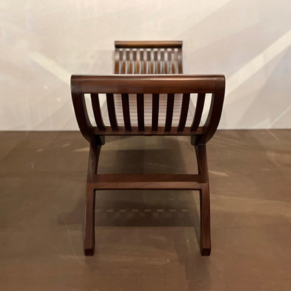 カルティニベンチ　玄関椅子　ベンチ　チーク無垢材　 3枚目の画像