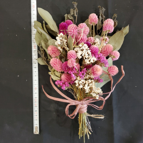 千日紅とホワイト小花のミニスワッグ 2個セット 千日紅とホワイト小花